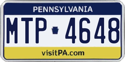 PA license plate MTP4648