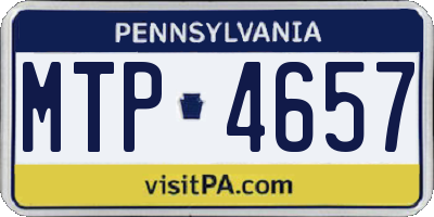 PA license plate MTP4657