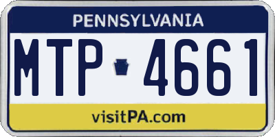 PA license plate MTP4661
