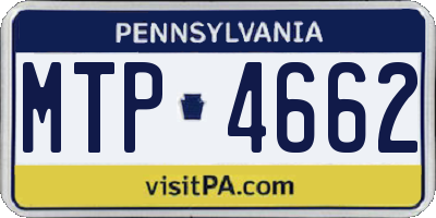 PA license plate MTP4662