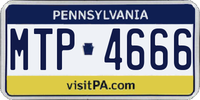 PA license plate MTP4666
