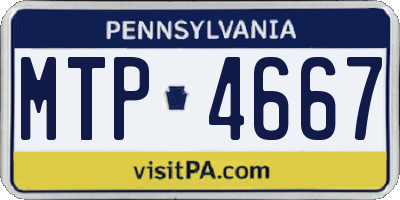 PA license plate MTP4667