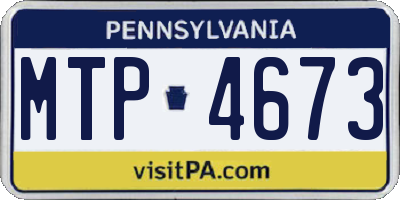 PA license plate MTP4673