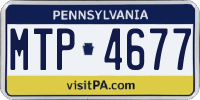 PA license plate MTP4677