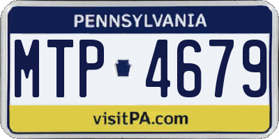 PA license plate MTP4679