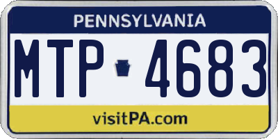 PA license plate MTP4683