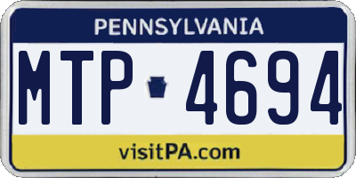 PA license plate MTP4694