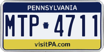 PA license plate MTP4711