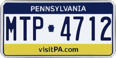 PA license plate MTP4712