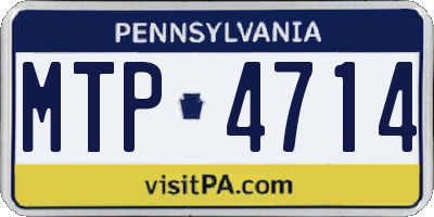 PA license plate MTP4714