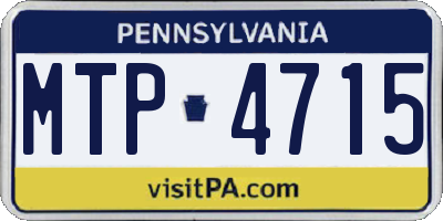 PA license plate MTP4715