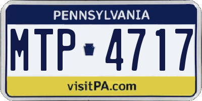 PA license plate MTP4717