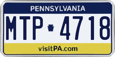 PA license plate MTP4718