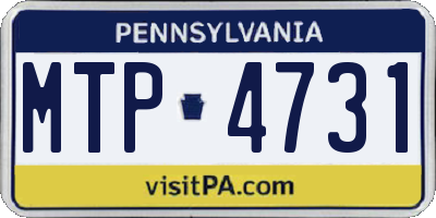 PA license plate MTP4731
