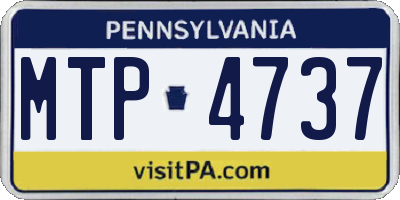 PA license plate MTP4737