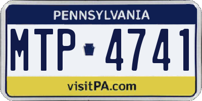 PA license plate MTP4741