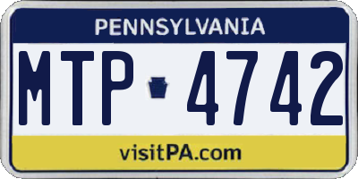 PA license plate MTP4742