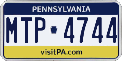 PA license plate MTP4744