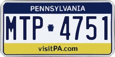 PA license plate MTP4751