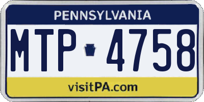 PA license plate MTP4758