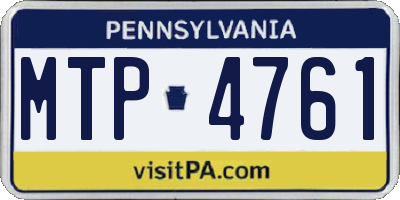 PA license plate MTP4761