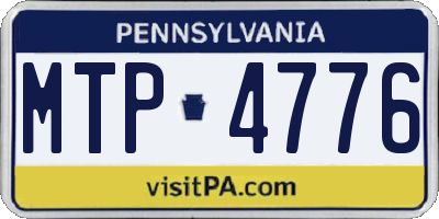 PA license plate MTP4776