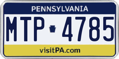 PA license plate MTP4785
