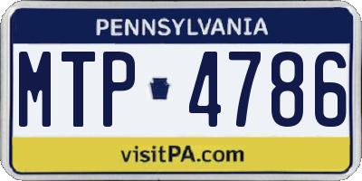 PA license plate MTP4786