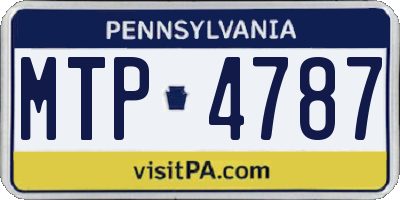 PA license plate MTP4787