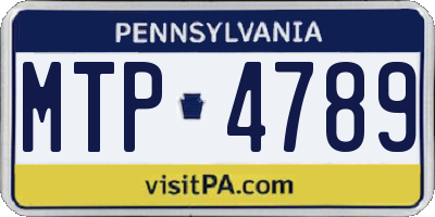 PA license plate MTP4789