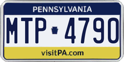 PA license plate MTP4790