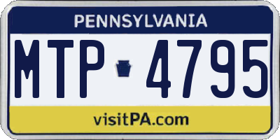 PA license plate MTP4795