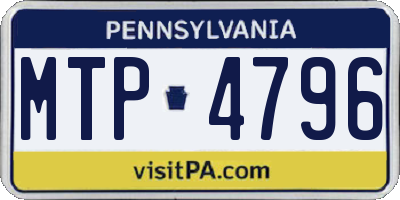 PA license plate MTP4796