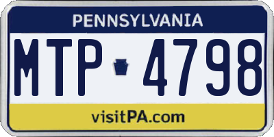 PA license plate MTP4798
