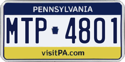 PA license plate MTP4801