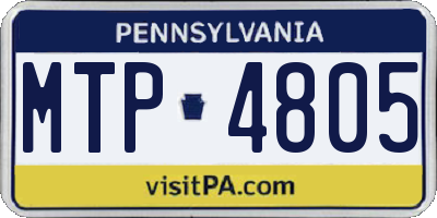 PA license plate MTP4805