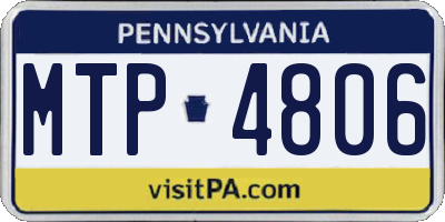 PA license plate MTP4806