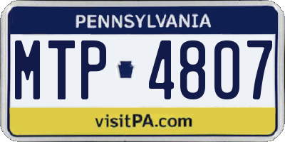 PA license plate MTP4807