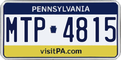 PA license plate MTP4815