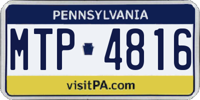 PA license plate MTP4816