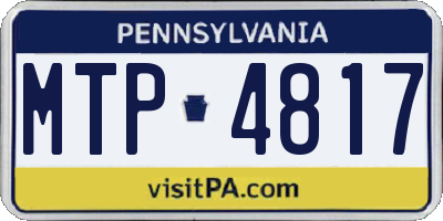 PA license plate MTP4817