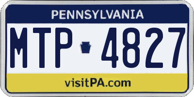 PA license plate MTP4827