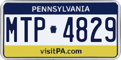 PA license plate MTP4829