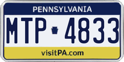 PA license plate MTP4833