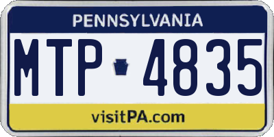 PA license plate MTP4835