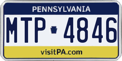PA license plate MTP4846