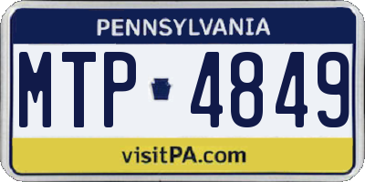 PA license plate MTP4849