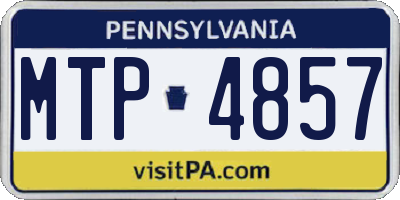 PA license plate MTP4857
