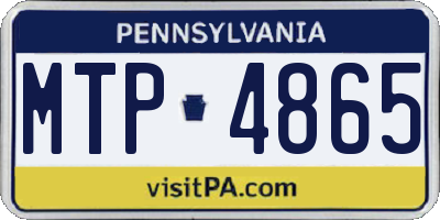 PA license plate MTP4865