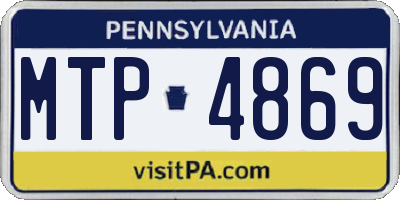 PA license plate MTP4869